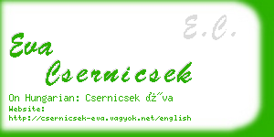 eva csernicsek business card